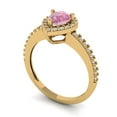 thumbnail image 2 of 0.755 ct Pear Cut Simulated Pink Diamond Solitaire with Accents Engagement Ring for Women in 18K Yellow Gold, 2 of 5