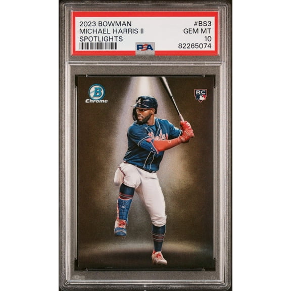 Graded 2023 Topps Bowman Michael Harris II #BS3 Spotlights Rookie RC Baseball Card PSA 10 Gem Mint