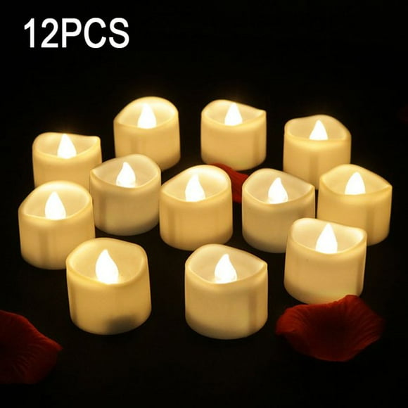 OAK LEAF 12Pcs Flameless Tea Lights Candles,Realistic LED Tealight Candles,Flickering Bright Tealights,Battery Operated Candles