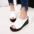 thumbnail image 3 of AOMPMSDX Sandals Women Comfortable Women Summer Fashion Leisure Fish Mouth Sandals Thick Bottom Slippers White Spring Summer Shoes 38, 3 of 4