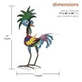 thumbnail image 4 of Alpine Corporation 7" x 16" x 19" Glossy Metal Rooster Garden Statue, Multicolor, 4 of 12