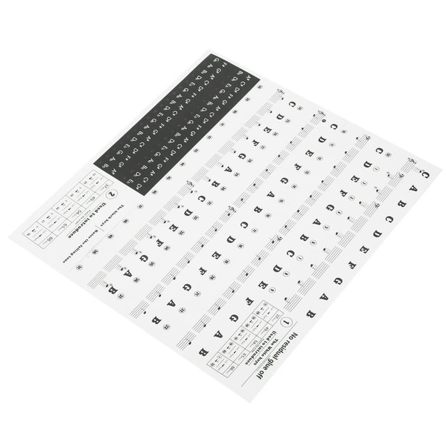 Piano Fingerboard Sticker, Light And Thin Removable Piano Sticker For Music Teaching For Music Enthusiast For Key Decoration For Beginner Color Letters,Black Letters