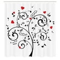 thumbnail image 2 of Ambesonne Music Note Shower Curtain, Romantic Tree and Hearts, 69"Wx84"L, Dark Pink Charcoal Grey, 2 of 4