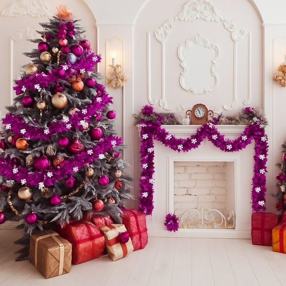 Upgraded Christmas Tree Pendant Pull Flower Ribbon 2 Meters Wool Strips Hanging Ornaments Suitable For Christmas Tree Window Decoration T