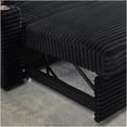 thumbnail image 5 of 80 inch Convertible Sofa Bed, Corduroy Foldable Sleeper with Cup Holders, Black Modern Futon for Living Room, 5 of 9