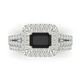 thumbnail image 2 of Clara Pucci 18K White/Rose Gold 3.05 Natural Onyx Engraveable Engagement Ring + Wedding Band Set, 2 of 7