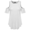 thumbnail image 1 of FashionOutfit Women's Cold Shoulder Solid Top, 1 of 3
