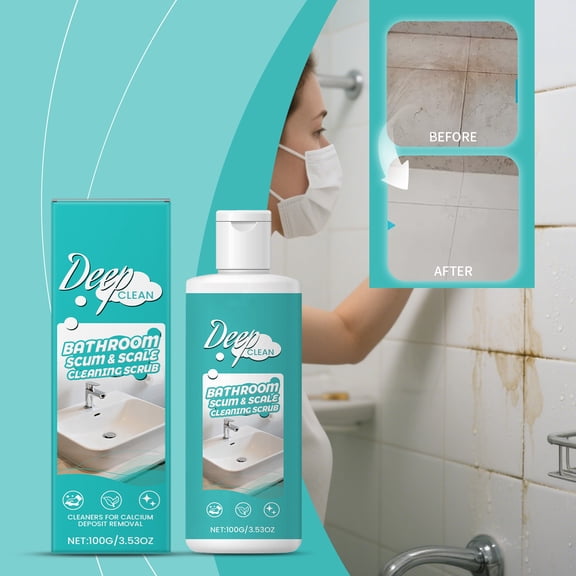 HomeKingdee Bathroom Cleaner Hard Water Stain & Soap Scum Remover – Bleach-Free, Heavy Duty Calcium Lime Rust Cleaner
