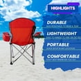 thumbnail image 6 of EZONE Set of 4 Camping Chairs with Built-in Ice Cooler, Portable Chair, Storage Pocket, Cup Holder, and Carry Bag Perfect for Camping, Tailgating, Fishing, Beach, and Lawn (4, Red), 6 of 7