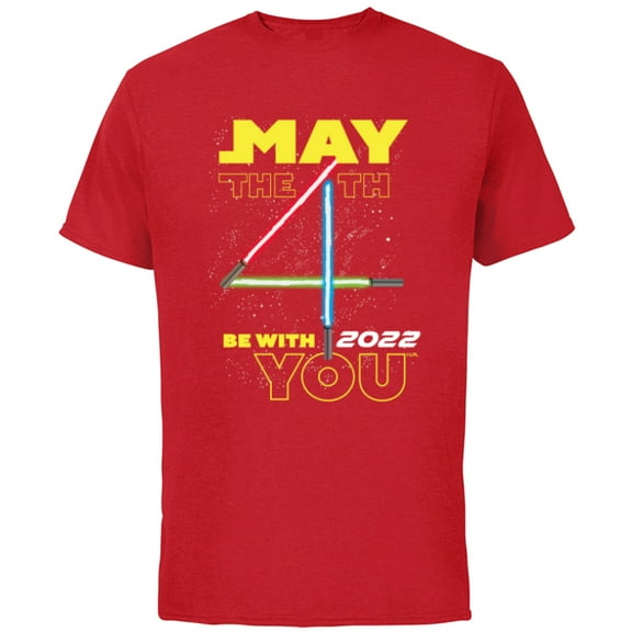 Star Wars Lightsabers May The 4th Be With You 2022 - Short Sleeve Cotton T-Shirt for Adults - Customized-Red