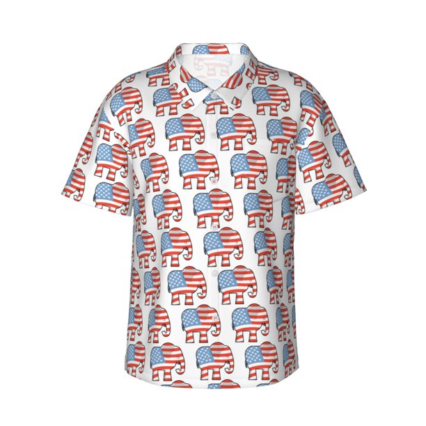 Balery Elephant Camisas hawaianas de manga corta para hombre, camisas playeras de corte holgado, camisas de vacaciones con botones,3X-Large