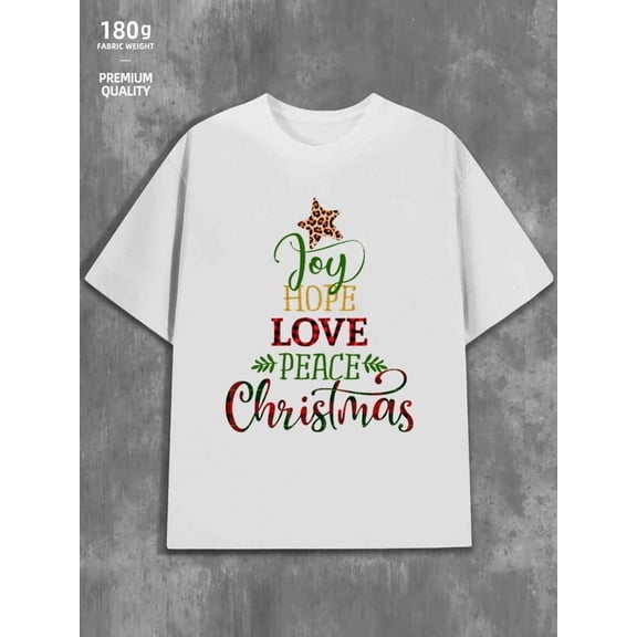 Christmas Joy T-Shirt men's Christmas 180G 100% Cotton white humor glitter Retro Unisex Shirt Graphic Tee tshirts Classic Unisex Shirt Graphic Tee tshirts Retro Unisex Shirt Short Sleeve tshirts