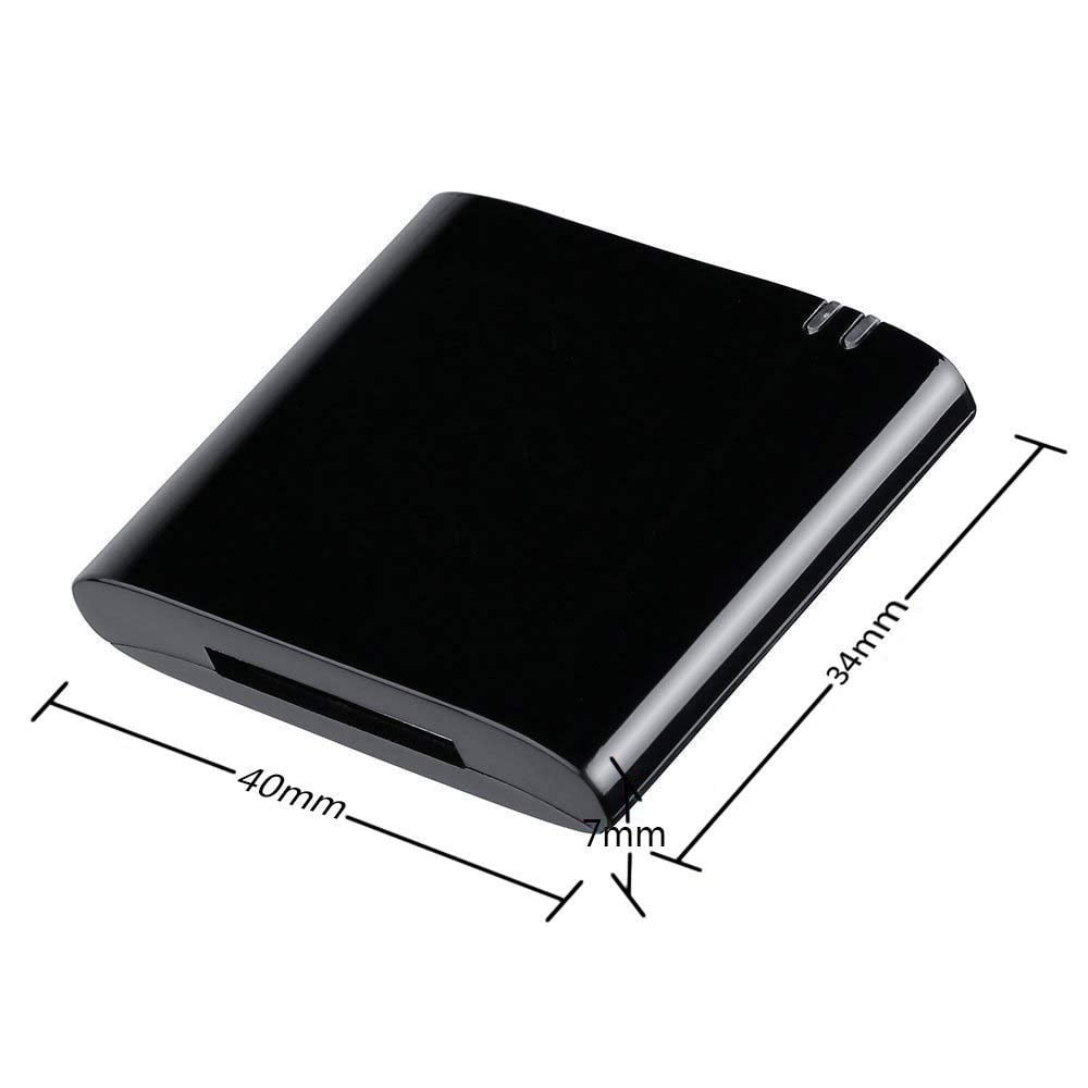 Black Bluetooth Wireless A2DP Music Receiver Audio Adapter 30 Pin Dock Speakers