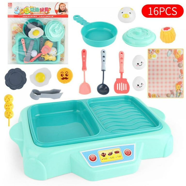 12pcs/set Kids Play House Household Appliances Toys Girls Simulation Mini  Kitchen Items Light-up and Sound Toy Kit for Baby Gift