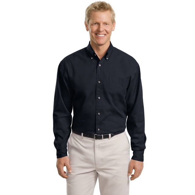 Camisa de sarga de manga larga Port Authority® Tall. TLS600T Autoridad Portuaria TLS600T