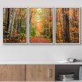 thumbnail image 2 of wall26 Framed Canvas Print Wall Art Set Autumn Fall Orange Tree Leaf Forest Trail Nature Wilderness Photography Realism Rustic Landscape Colorful for Living Room, Bedroom, Office - 24"x36"x, 2 of 5