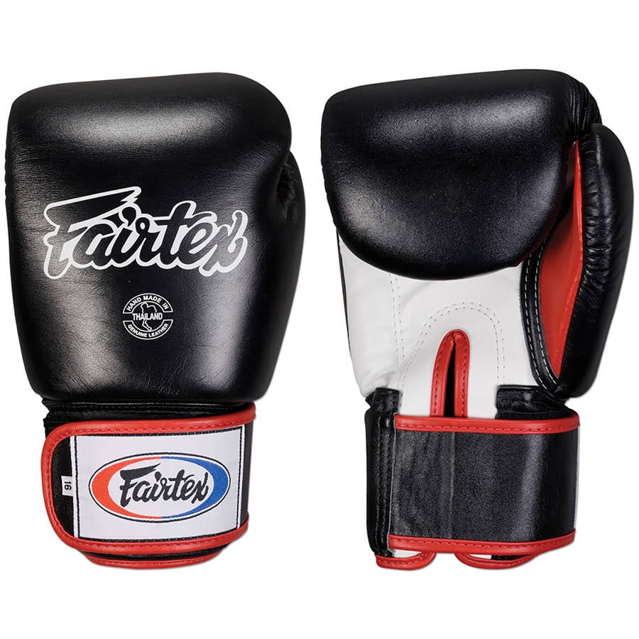 VELO Leather Boxing Gloves Training Sparring Muay Thai Fight Punch Bag Pads MMA 