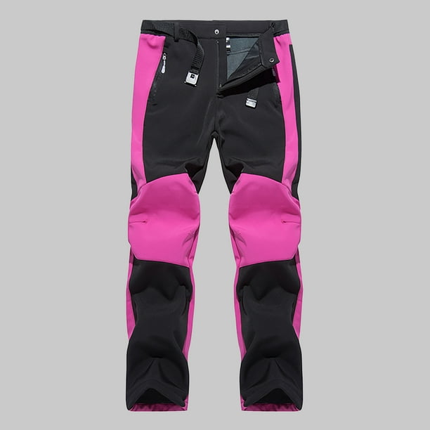 Flywake Mens Snow Ski Waterproof Softshell Snowboard Pants Outdoor Hiking Fleece  Lined Zipper Bottom Leg 