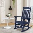 thumbnail image 6 of Outdoor Rocking Chair Set of 2, HDPE Plastic Porch Rocker, Navy Blue, 6 of 6