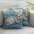 thumbnail image 3 of Leisuo Cute Animal Throw Pillow Covers on The Grass Vintage Flower Cushion Case Happy Easter Spring Season Pillowcase White, 3 of 5