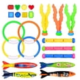 thumbnail image 2 of 22 Piece Pool Diving Training Set, Sinking Rings Underwater Swimming Toy, Kids Water Activity For Skill Development, 2 of 9