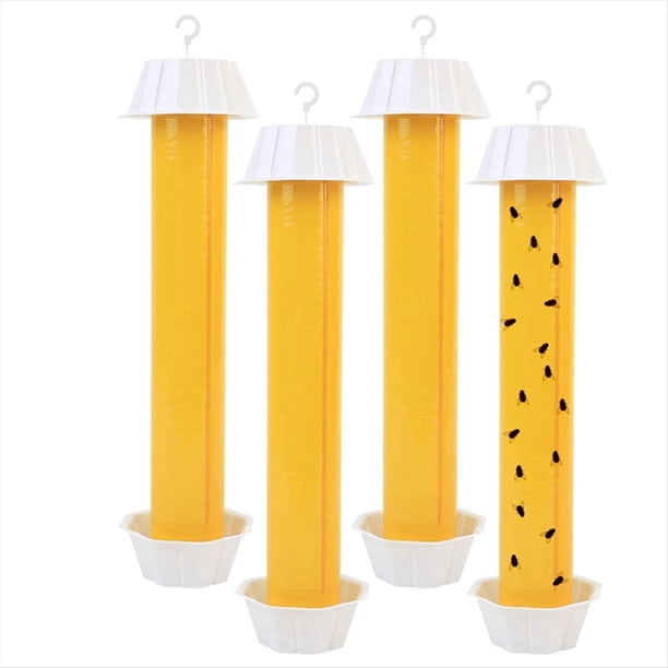 Trampas Adhesivas Colgantes para Moscas, Trampas Adhesivas Desechables para Exteriores e Interiores para Controlar Moscas Domésticas y Polillas.