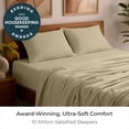 thumbnail image 2 of Mellanni 4-Piece Iconic California King Bedsheet Set - Microfiber, 16" Deep Pocket, Cooling, Wrinkle, Fade, Stain Resistant, New Beige, 2 of 7