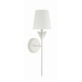 thumbnail image 4 of Crystorama Broche 1 Light Matte White Wall Mount - 6"W x 21"H x 7.25"D, 4 of 14