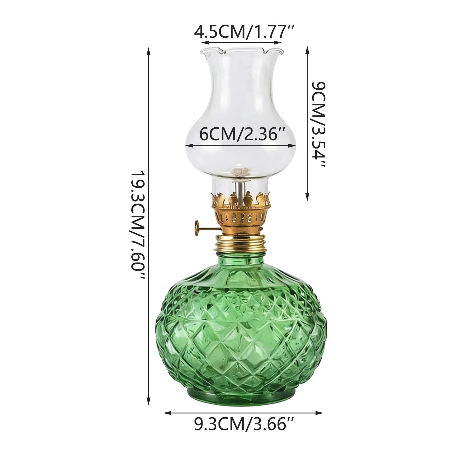 Vintage Style Oil Lamp with Glass Candle Holder, Vintage Glass Kerosene Lamp Lantern, Retro Glass Clear Kerosene Lamp Lantern, Clear Hurricane Oil Lamps for Table Centerpiece, Wedding Decor