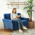 thumbnail image 5 of Domusensus 48" Small Couch, Soft Velvet Loveseat Sofa No Tool Assembly, Love Seat Couches with 21" Deep Seat, Mini Couch for Bedroom, Comfy Sofas for Living Room, Cozy Couches for Living Room, Blue, 5 of 10