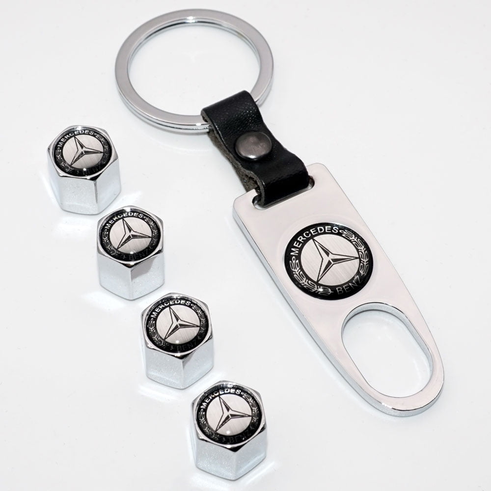 Mazda Solid Metal Chrome Key ring Key chain Fob Tyre Valve Dust Caps Gift Box 