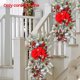 thumbnail image 5 of Christmas Wreath Pendants Garland Xmas Decoration Christmas Wreath Hanging Pendant For Holiday Wall Door+LED Light, 5 of 5