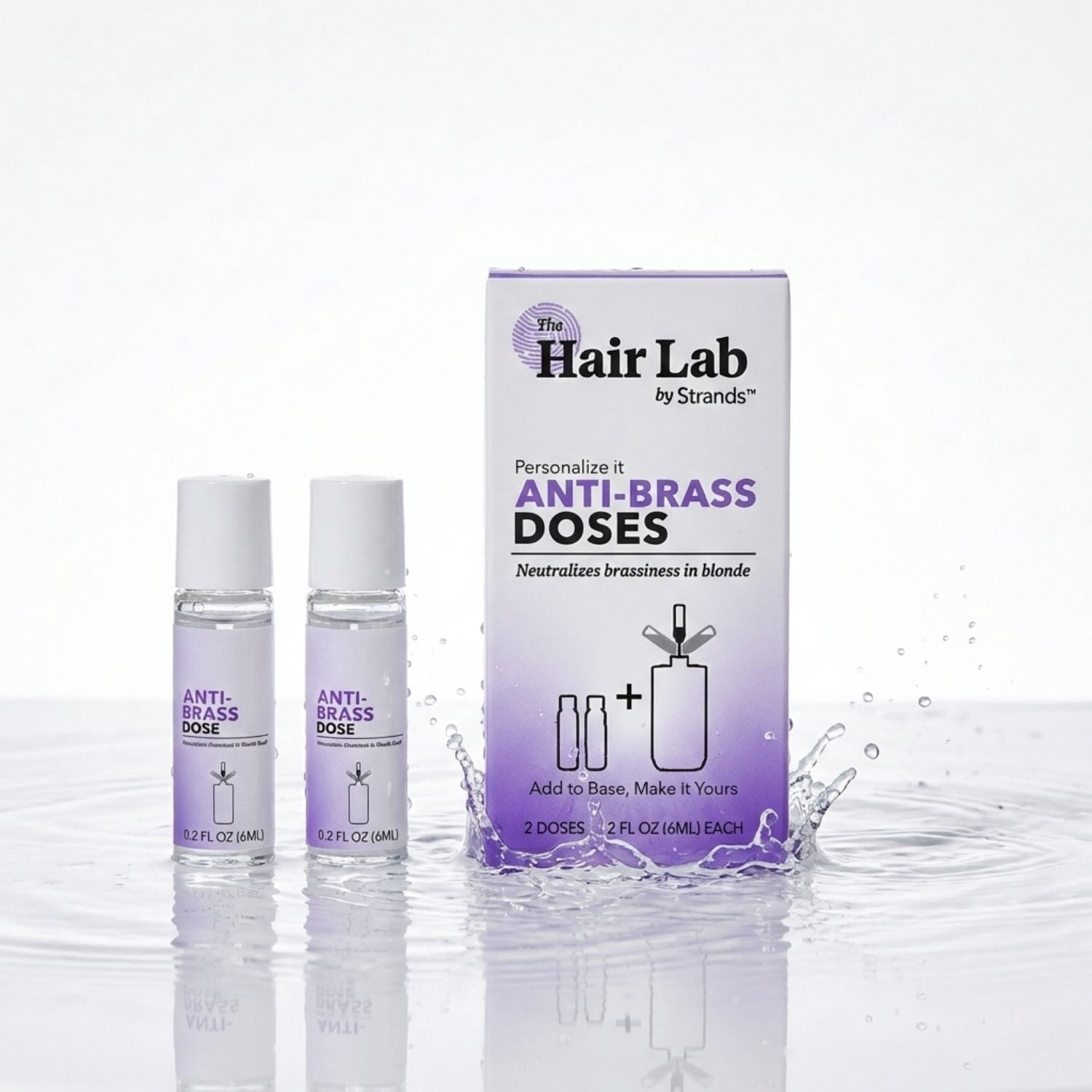 The Hair Lab Anti-Brass Custom Shampoo and Conditioner Dose Set with Violet Rice to Tone Hair, 2 x 0.2 fl oz