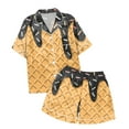 thumbnail image 3 of Pyjamas de Noël pour Garçons Enfants Pyjamas en Satin Imprimés Enfants Filles Garçons Manches Courtes Ensemble de Pyjamas 2 Pcs Tenue de Noël Filles Pyjamas Taille 4-5 Ans, 3 of 3