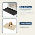 thumbnail image 5 of beeNbkks Dog Crate Furniture with Sliding Barn Door Medium 26.5''H x 31.6''W x 23.9''D - White + Walnut, 5 of 6