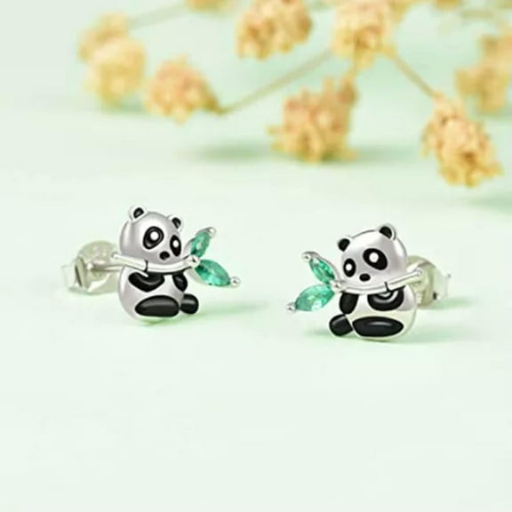 Pandas Jewelry 925 Silver Stud Earrings Cubic Zircon Women Fashion Gifts A Pair