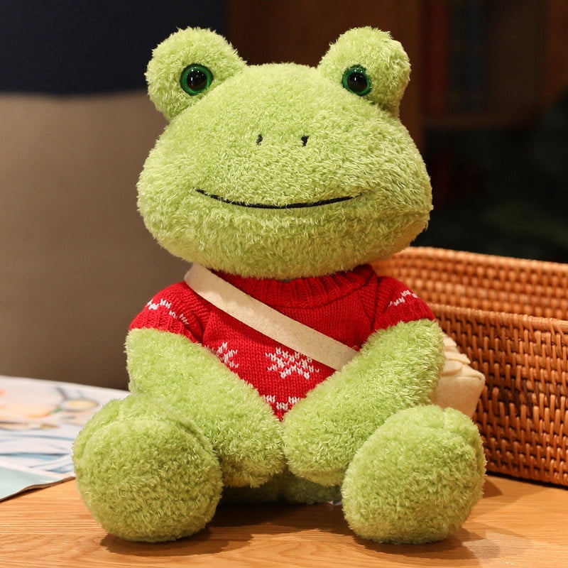 Toys Plush Velvet Frog Stuffed Animal for Green frog plush toy、cute frog stuffed animal Suitable as a birthday gift 9 in