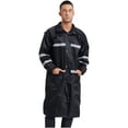 thumbnail image 2 of inhzoy Mens Long Hooded Safety Rain Jacket Waterproof Emergency Raincoat Poncho Long Rain Coat Black XL/175, 2 of 7