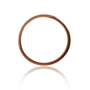 Decadence Sterling Silver Rose 1mm 040 Gauge Polished Plain 7.5" Bangle