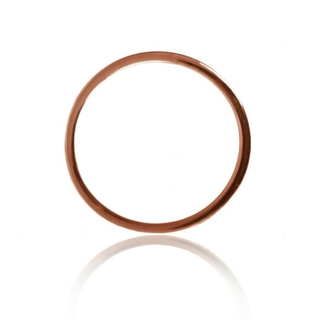 Decadence Sterling Silver Rose 1mm 040 Gauge Polished Plain 7.5" Bangle