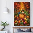 thumbnail image 5 of Thanksgiving Cornucopia Illustration Canvas Pictures Wall Art 16x24inch Canvas Print Autumn Harvest Scene with Colorful Fruits And Vegetables Wall Art for Living Room Bathroom Decor Wall Art, 5 of 8
