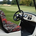 thumbnail image 6 of Pzuqiu 2-Piece Red Camo Leaf Golf Cart Seat Covers - Breathable Washable Universal Fit for Most 2-Seater Golf Carts, Durable Seat Protection, 6 of 10