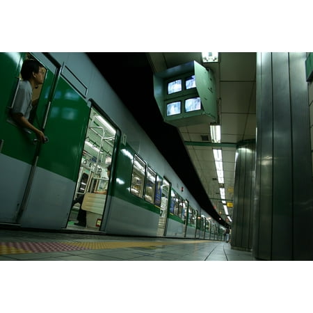 Canvas Print Train Station Train Seoul Subway Metro Korea Stretched Canvas 10 x (Best Korean Subway App)