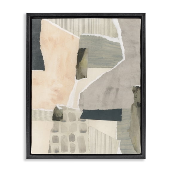 Stupell Industries Eclectic Various Patterns Collage Black Floating Frame Canvas Art, 17 x 21, by June Erica Vess