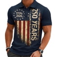 thumbnail image 3 of Mens 250 Anniversary USA Shirt, 4th Of July Shirts for Men Crewneck Pullover Short Sleeve T Shirt Navy Size M, 3 of 4