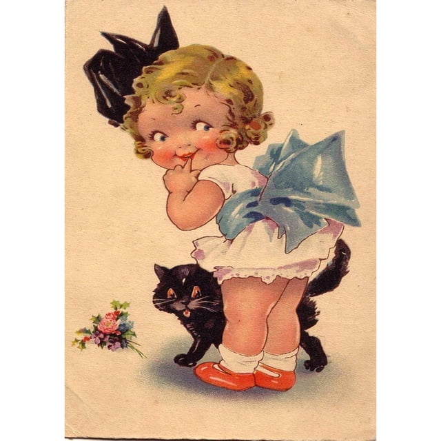Cuadro de diamantes (DB0389) 5D DIY círculo completo y niña y gato(B1595) 40x50cm Hugtrwg Para estrenar