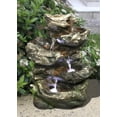 thumbnail image 2 of Hi-Line Gift Ltd 4-Level Log Waterfall Fountain, Includes Underwater LED Light and Pump, 2 of 2