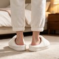 thumbnail image 2 of BERANMEY Women Plush House Slippers Soft Warm Cozy Slippers for Womens Mnes Striped Slide House Slippers Anti-Slip Thick Sole Winter Indoor Bedroom Home Shoes, 2 of 9