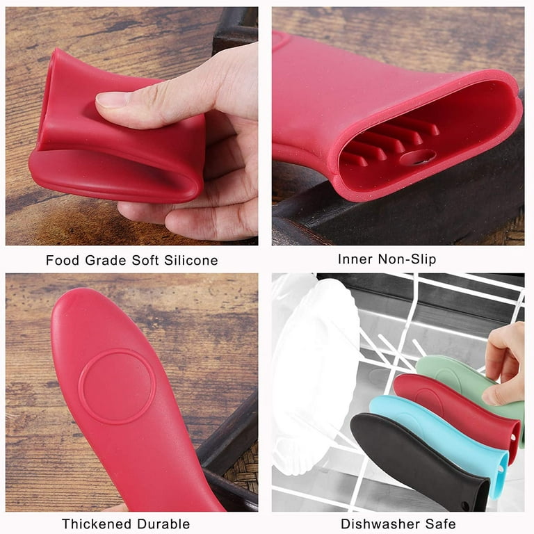 Orblue Silicone Cast Iron Skillet Handle Cover - Red