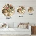 thumbnail image 4 of Designart 'Wolf With Woodland Flowers On White' Farmhouse Wood Wall Clock, 4 of 5